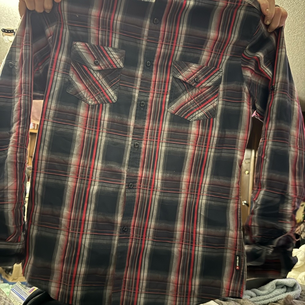 Plaid Button-Up Shirt